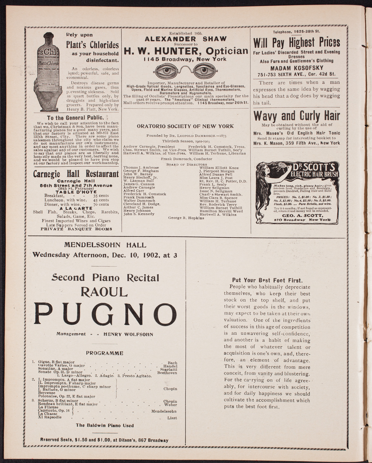 New York Banks' Glee Club, December 4, 1902, program page 2