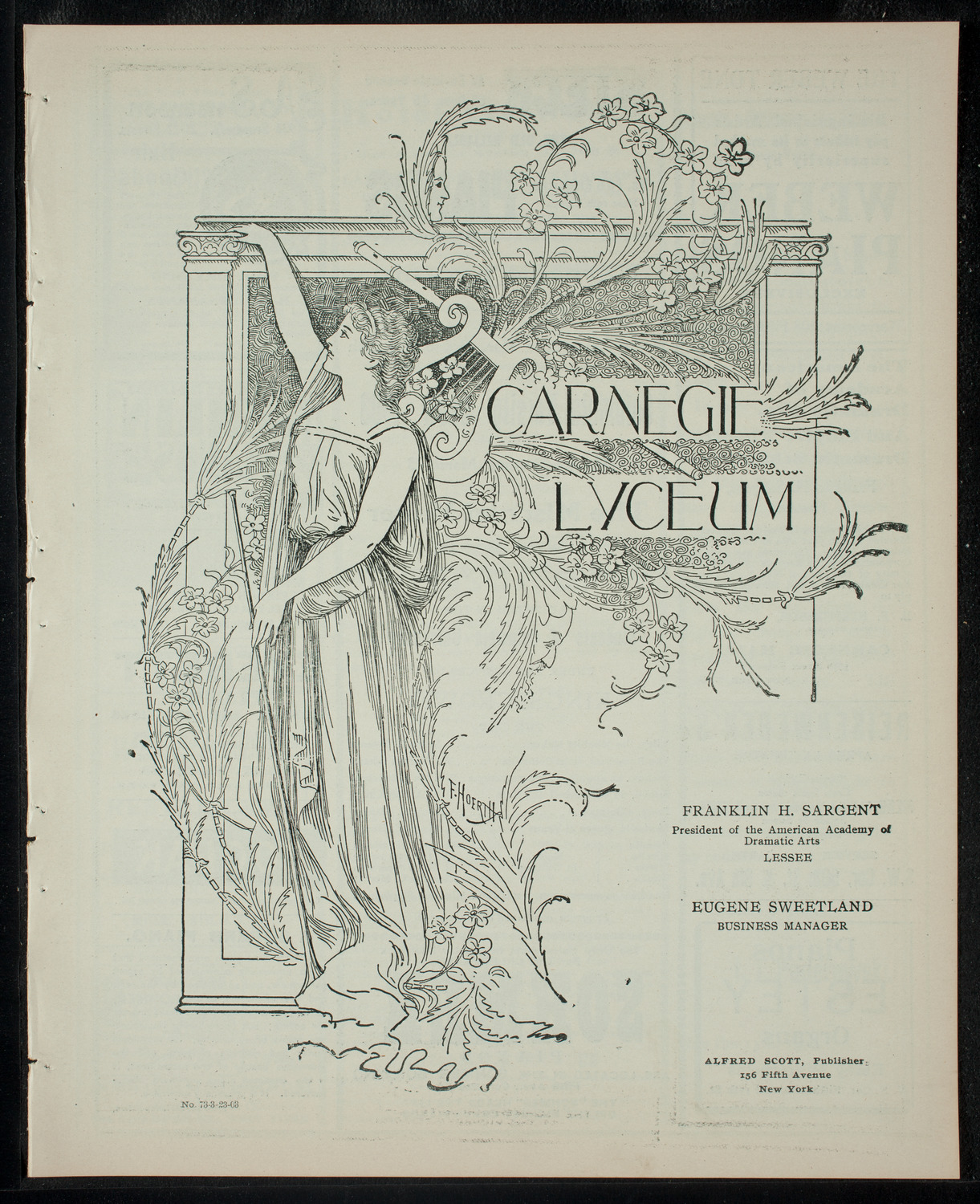 Columbia Varsity Show 1903, March 23, 1903, program page 1