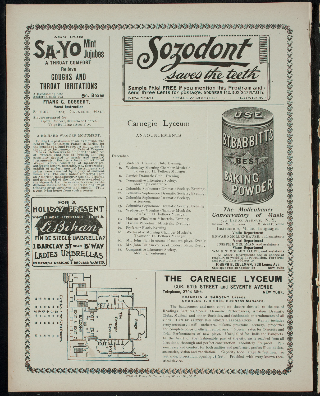 Morning of Song and Story, December 5, 1899, program page 4