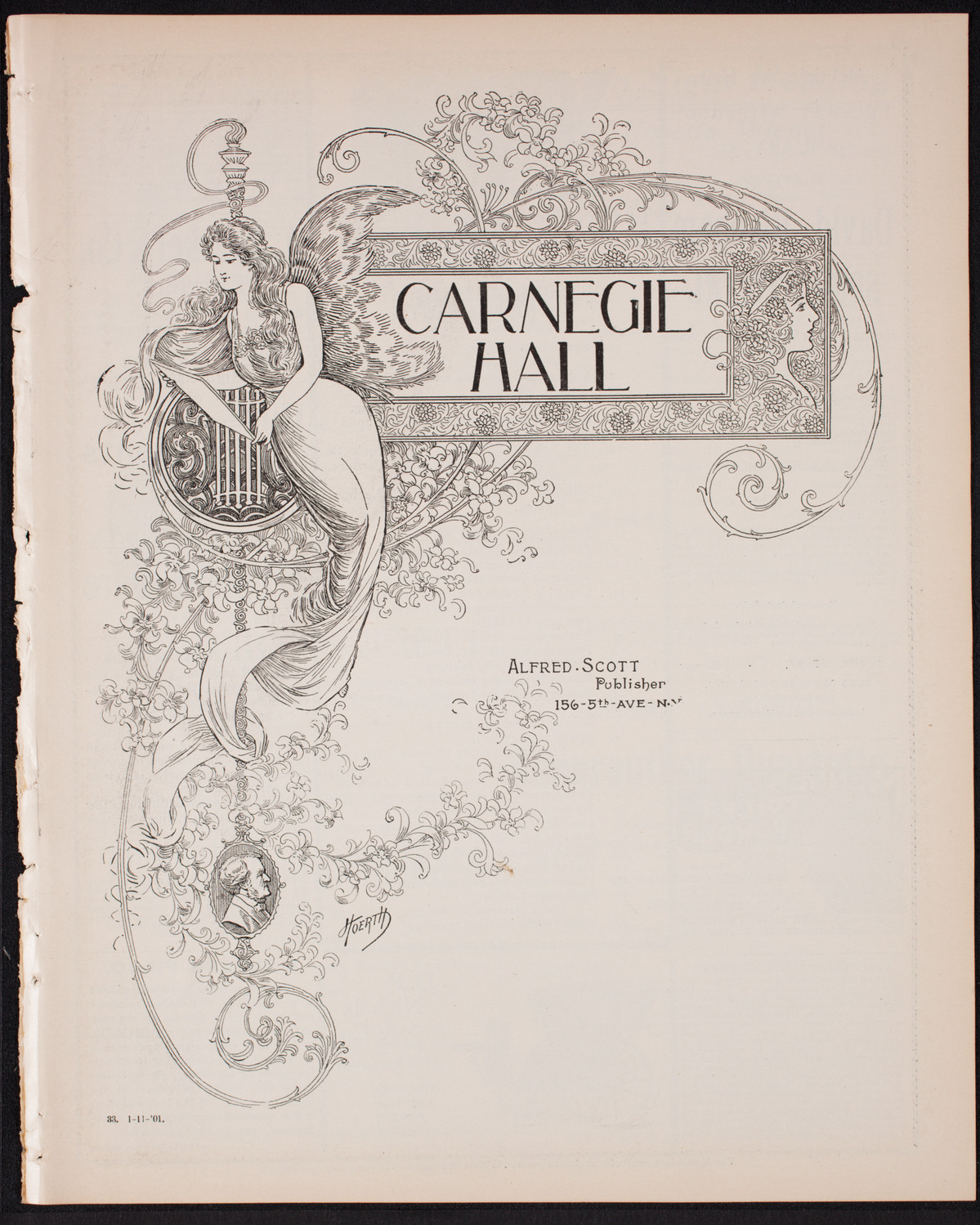 New York Philharmonic, January 11, 1901, program page 1