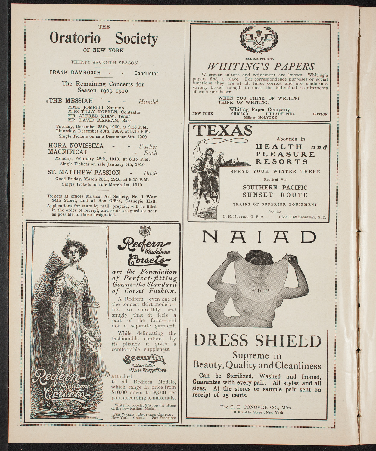 Boston Symphony Orchestra, December 11, 1909, program page 2