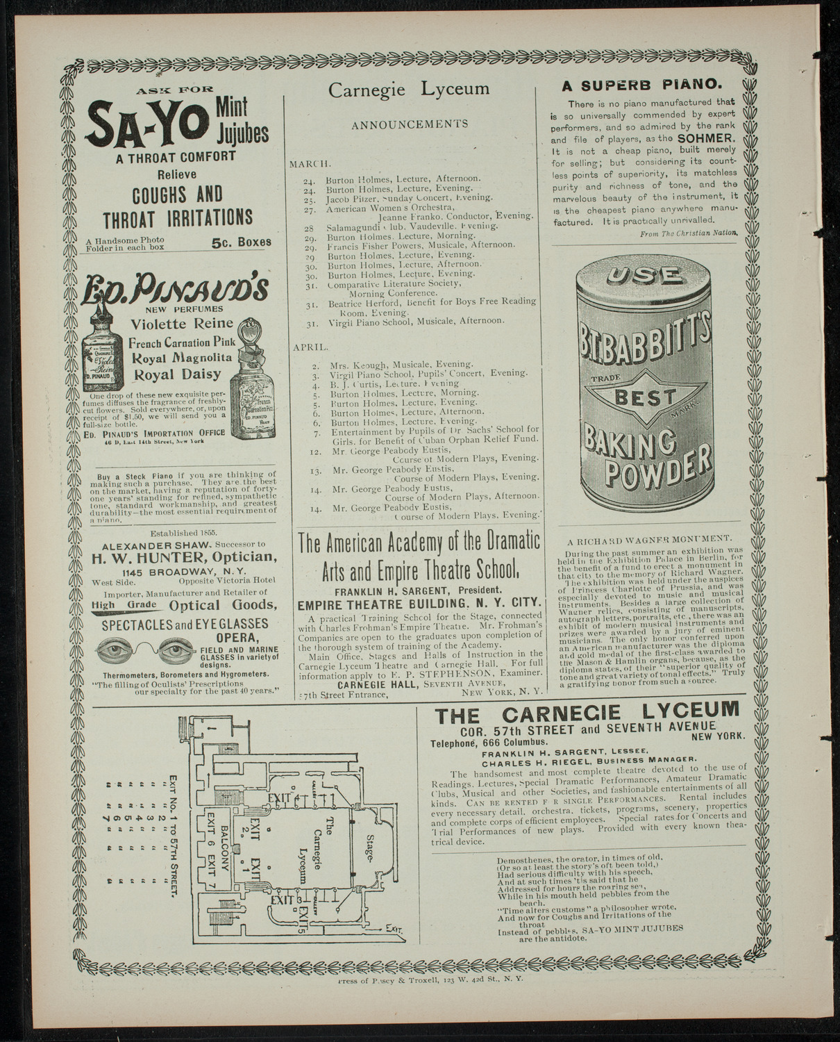 Burton Holmes Travelogue: Round About Paris, March 23, 1900, program page 4