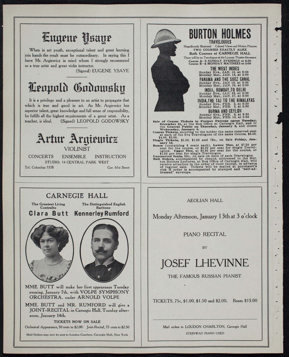 New York Philharmonic, January 2, 1913, program page 10