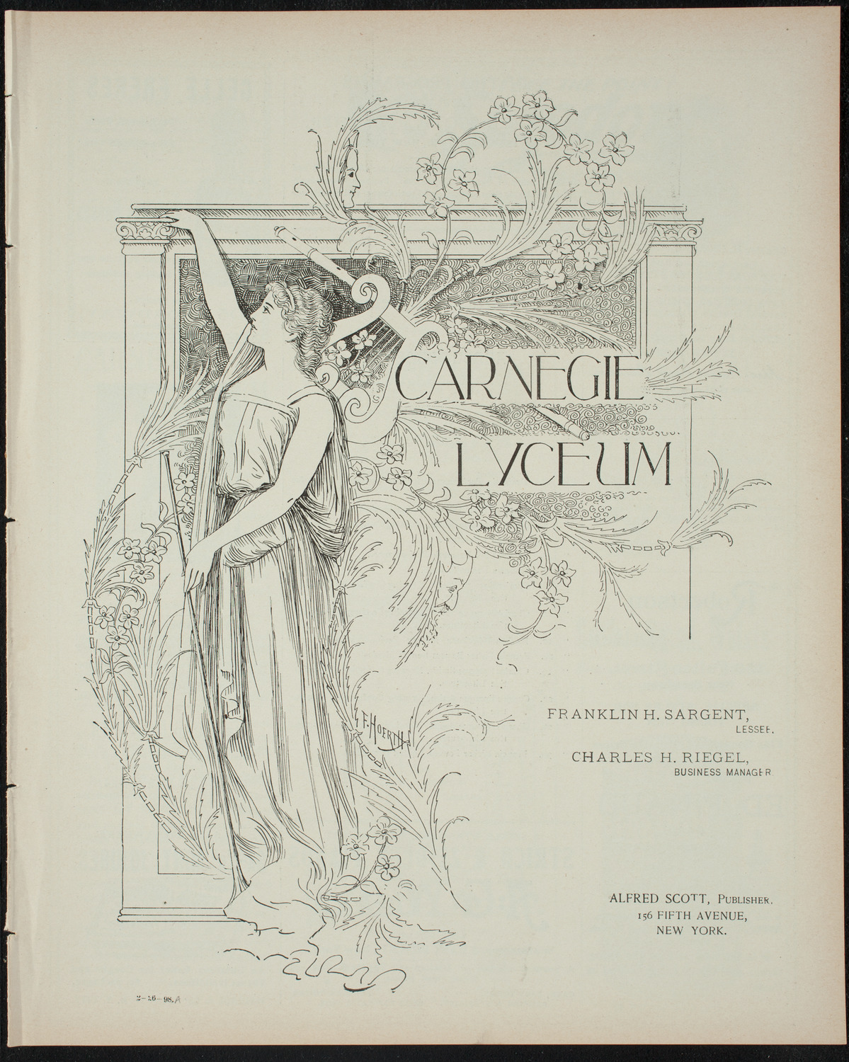 Columbia College Musical Society, February 26, 1898, program page 1