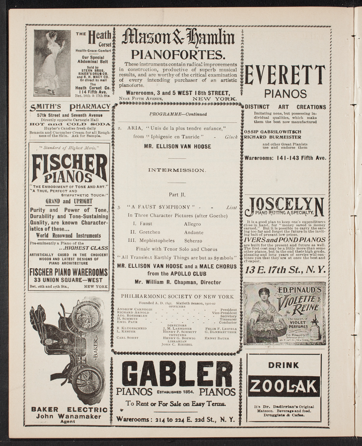 New York Philharmonic, March 14, 1902, program page 8