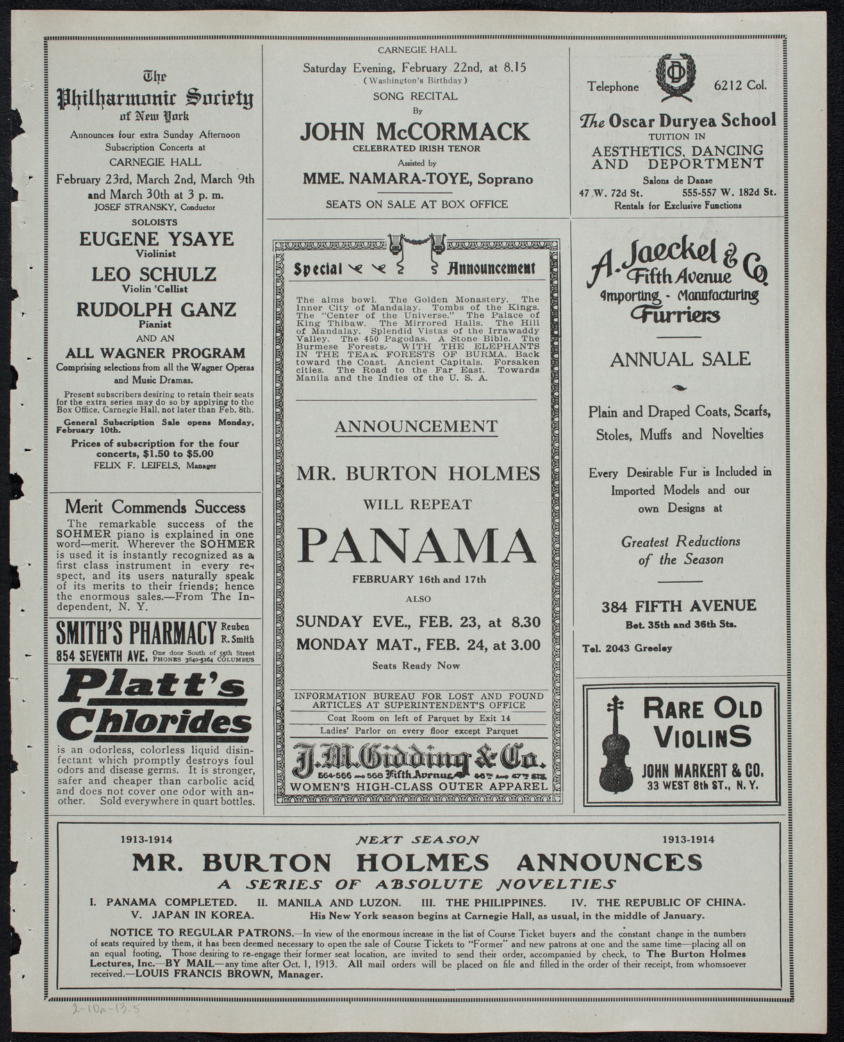 Burton Holmes Travelogue: Burma and Ceylon, February 10, 1913, program page 9