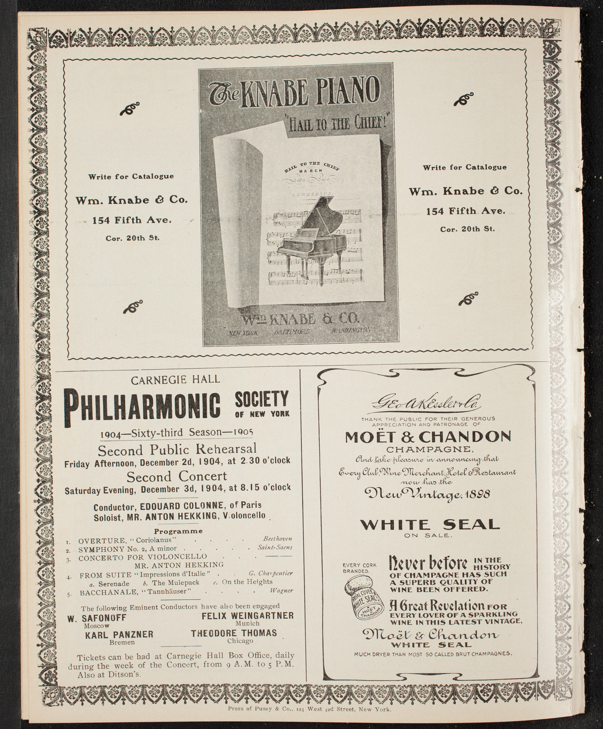 Oratorio Society of New York, December 1, 1904, program page 12