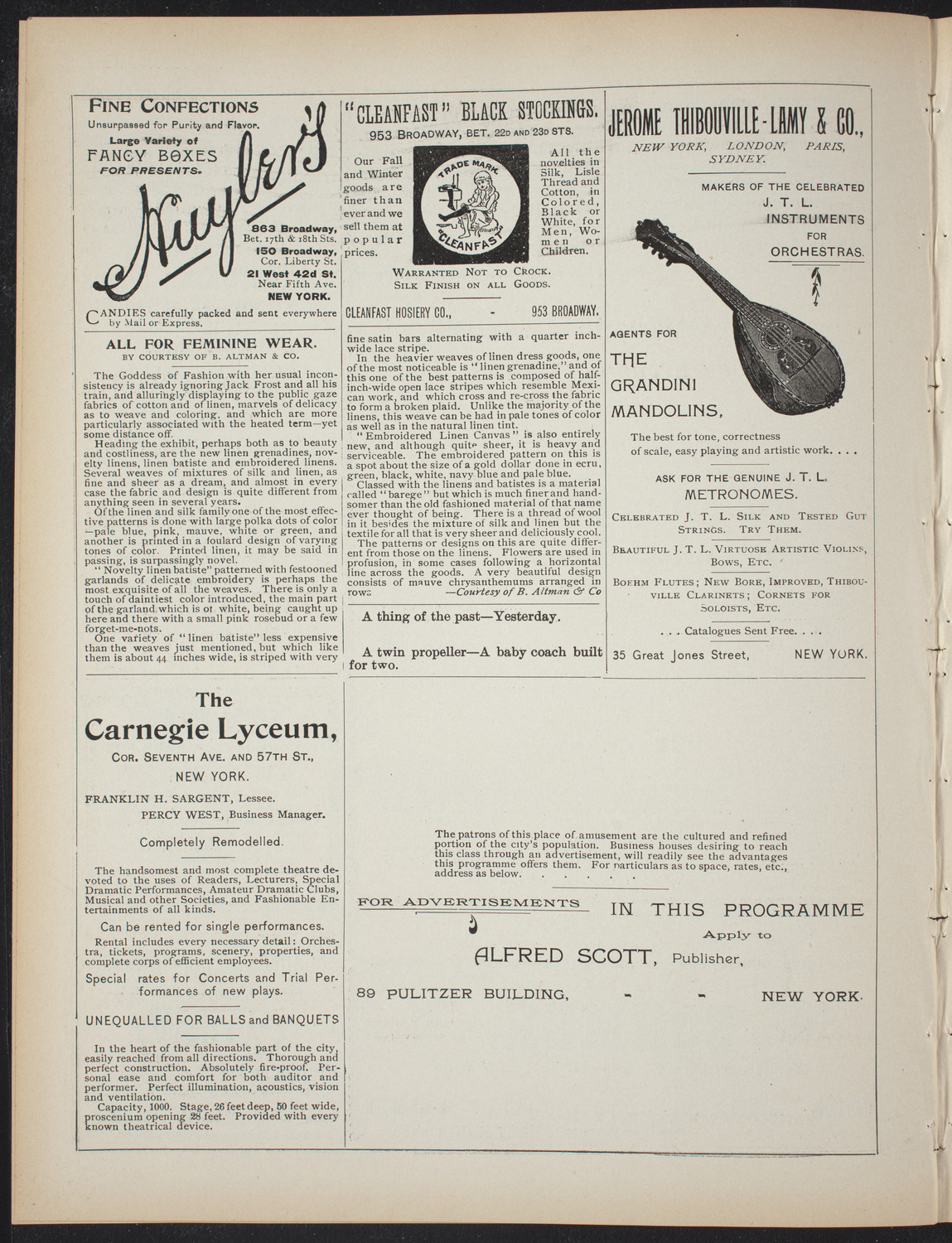 The Students' Club, February 10, 1897, program page 4