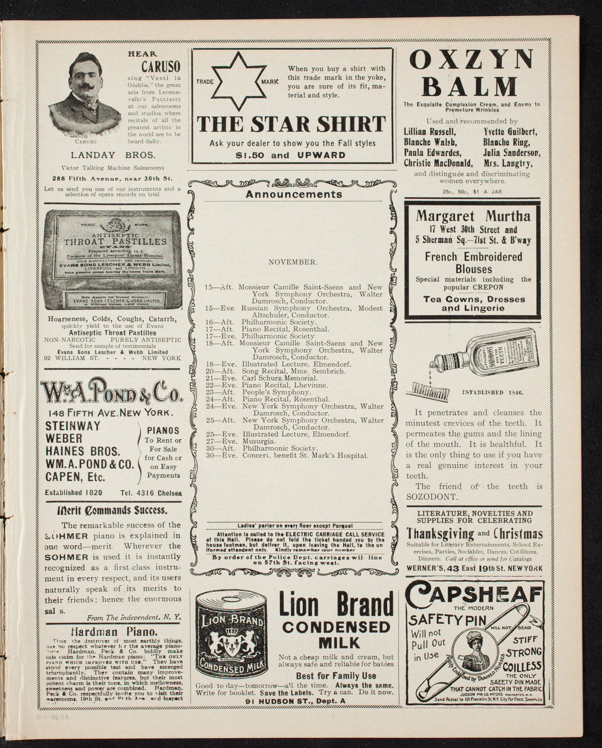 Elmendorf Lecture: Quaint Holland, November 11, 1906, program page 3