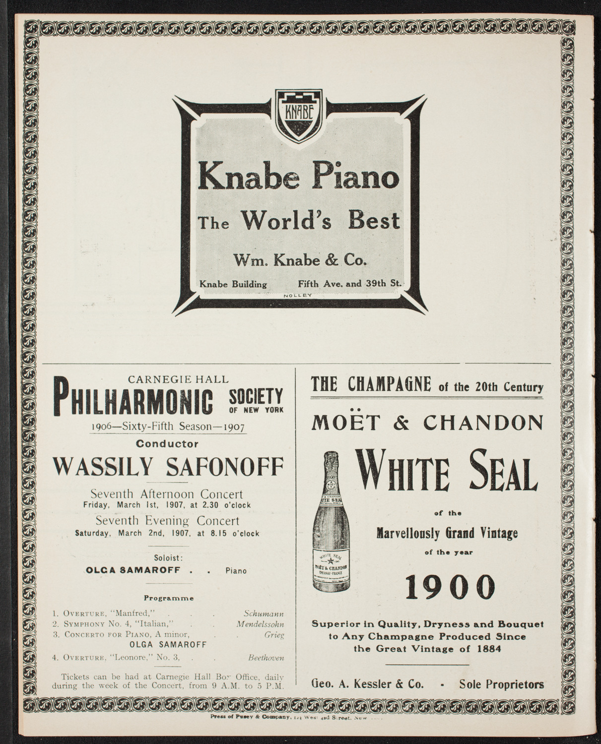 New York Philharmonic, February 9, 1907, program page 14