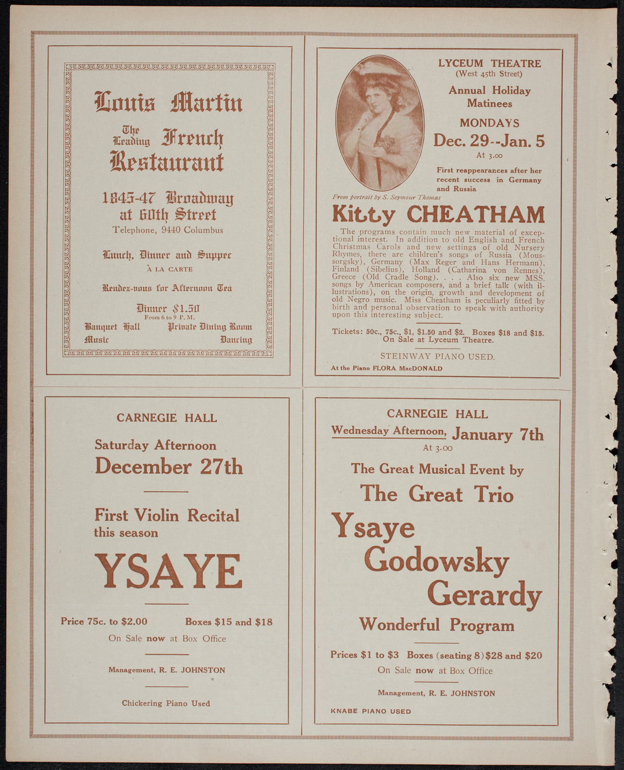 Musical Art Society of New York, December 16, 1913, program page 8