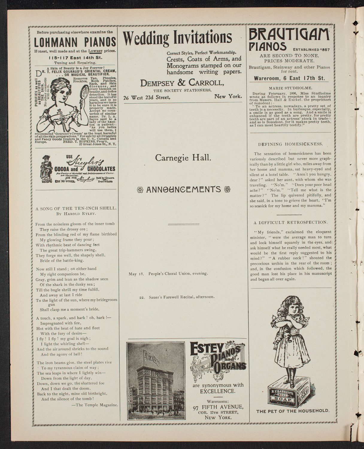 Graduation: Columbia University College of Pharmacy, April 28, 1899, program page 2