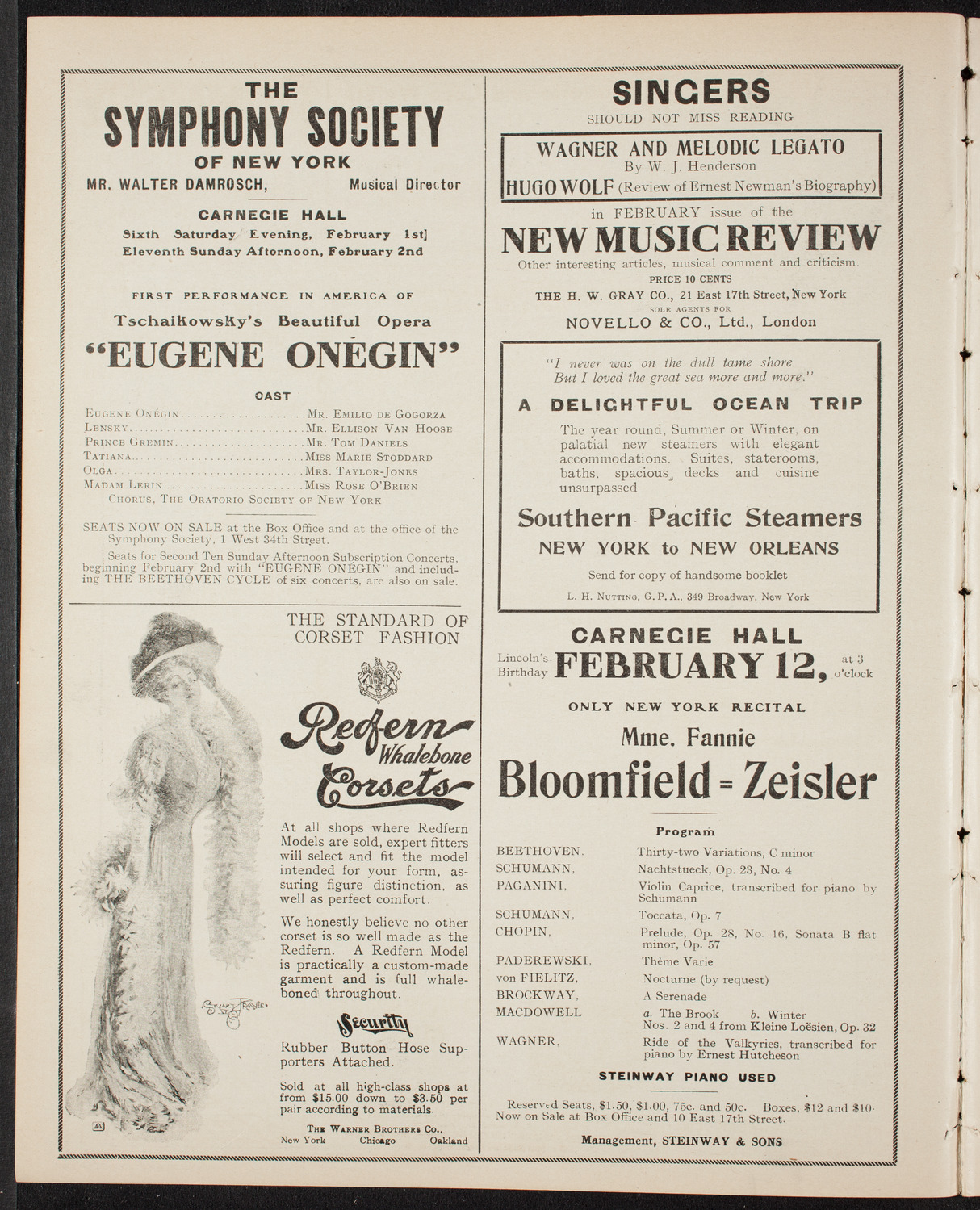 Russian Symphony Society of New York, January 30, 1908, program page 2