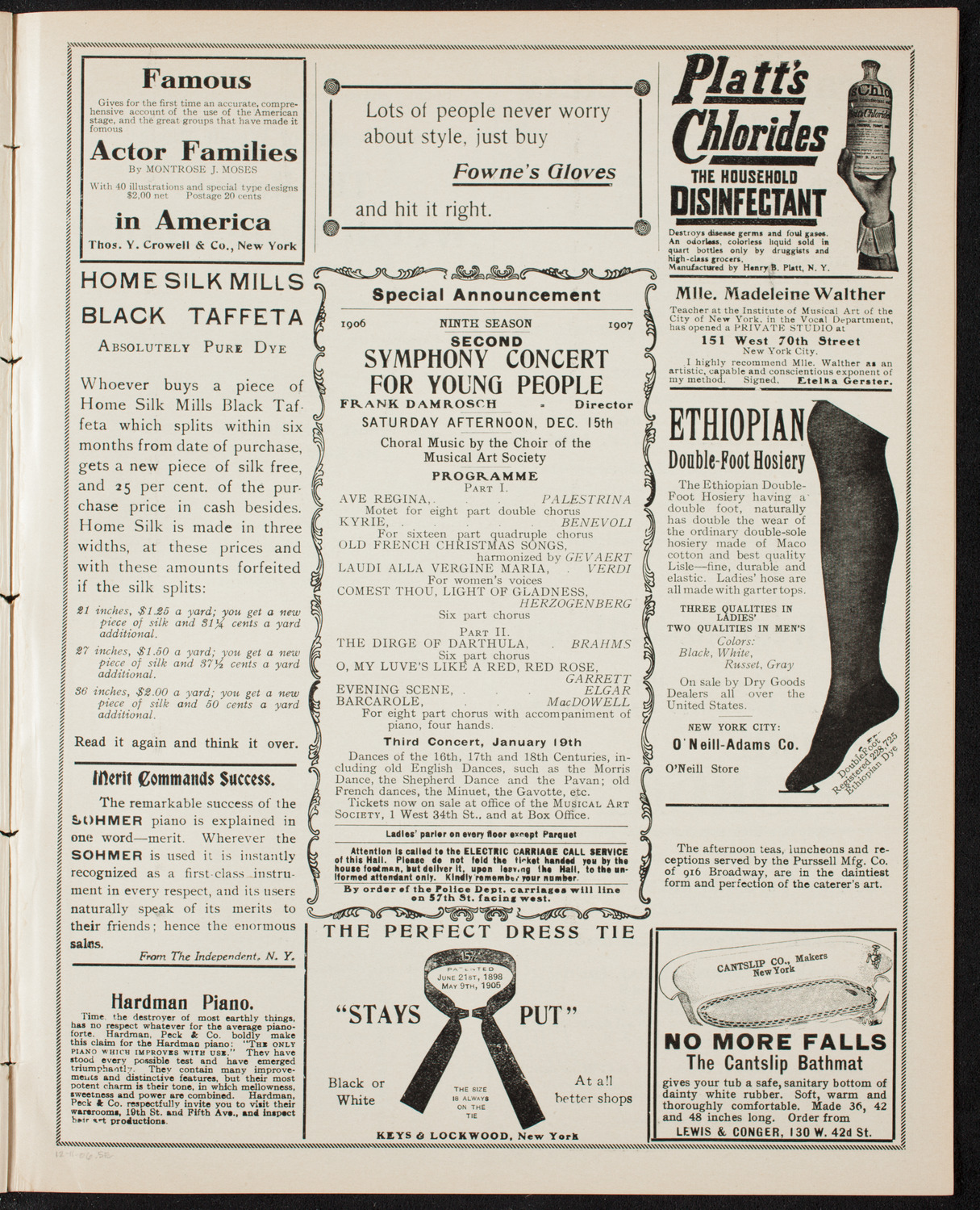 New York Banks' Glee Club, December 11, 1906, program page 9