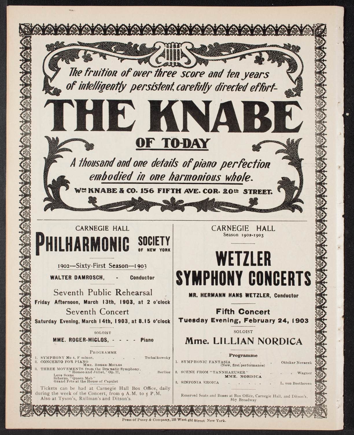 New York Philharmonic, February 13, 1903, program page 12