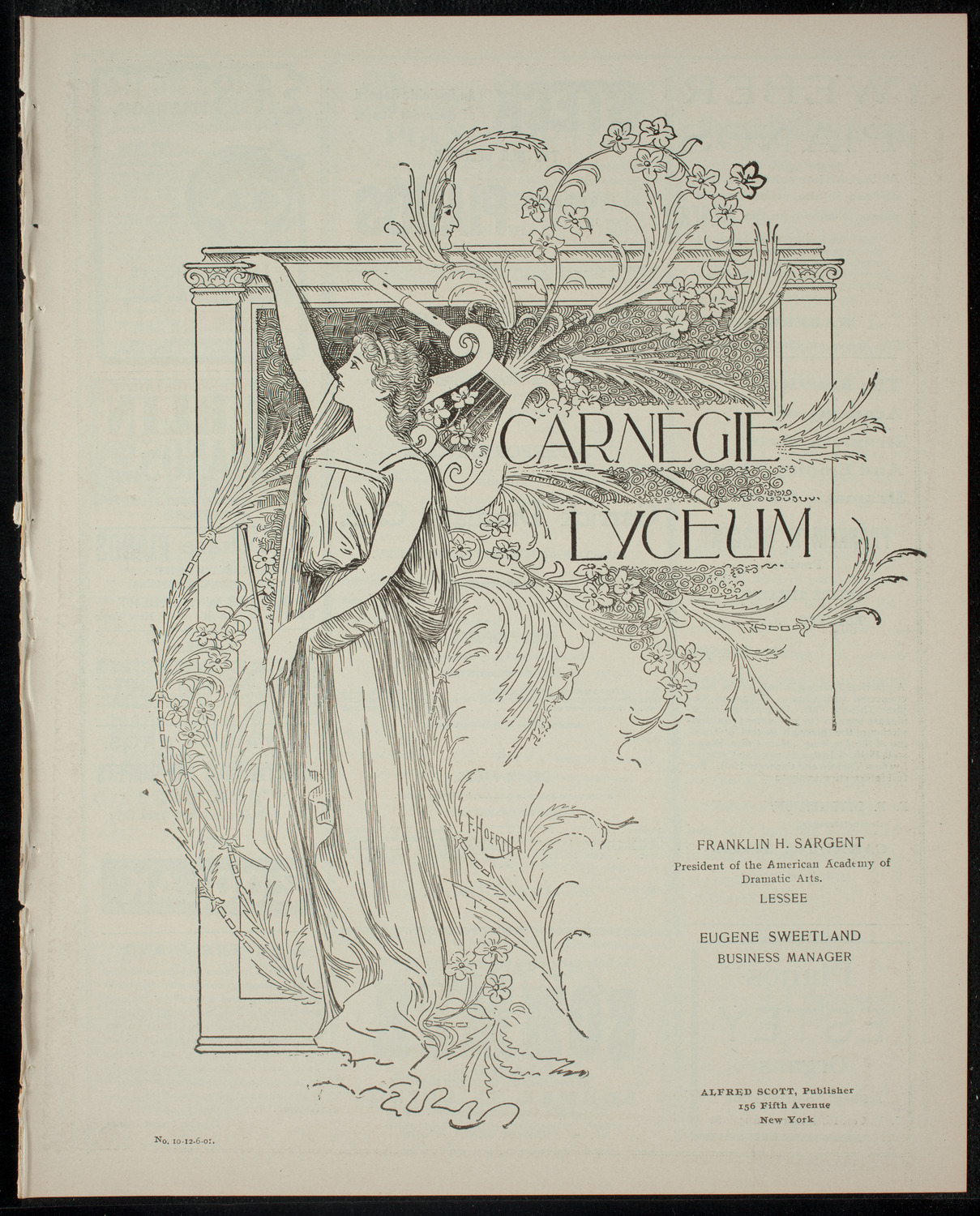 Garrick Dramatic Club, December 6, 1901, program page 1