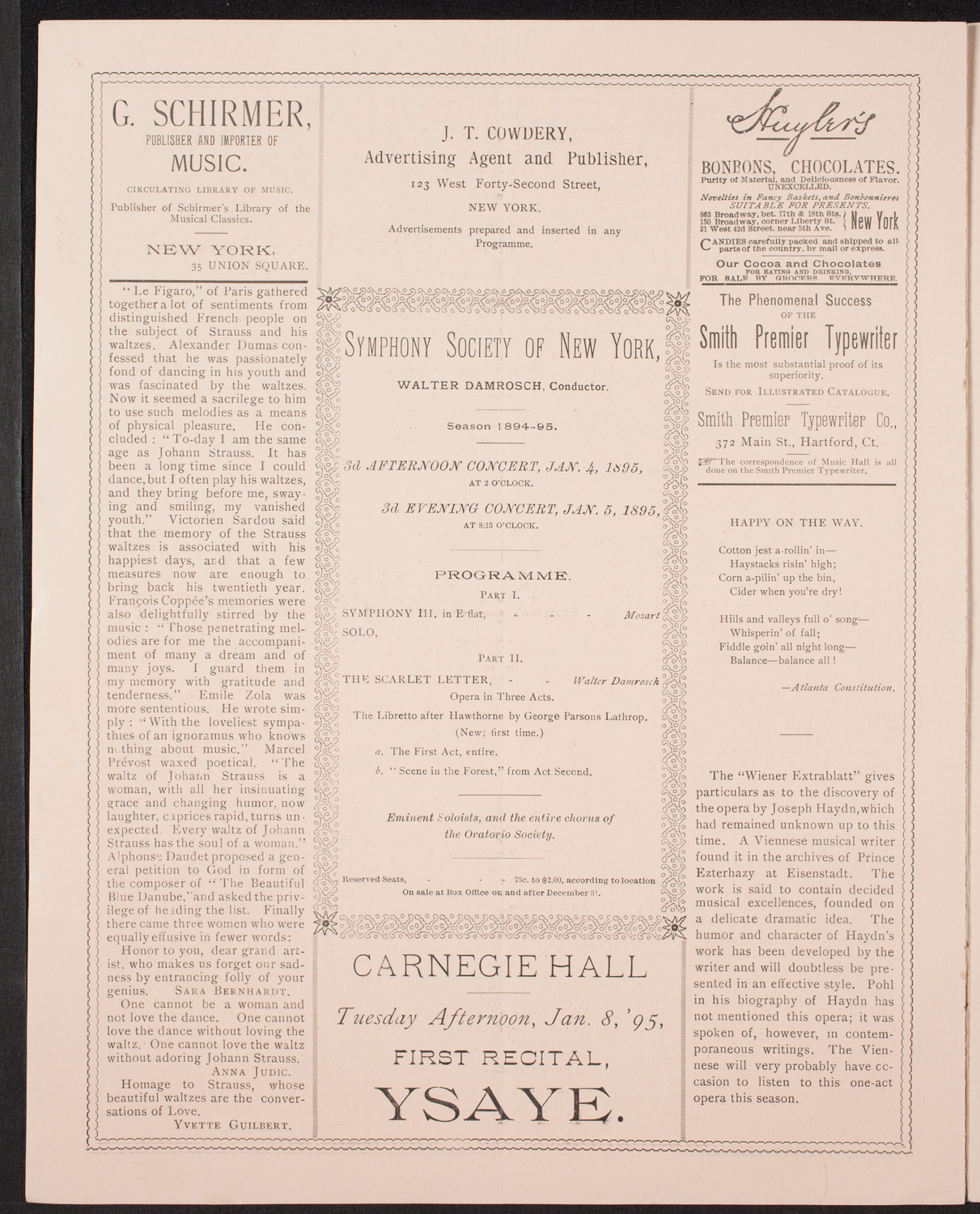 New York Symphony Orchestra, December 7, 1894, program page 6