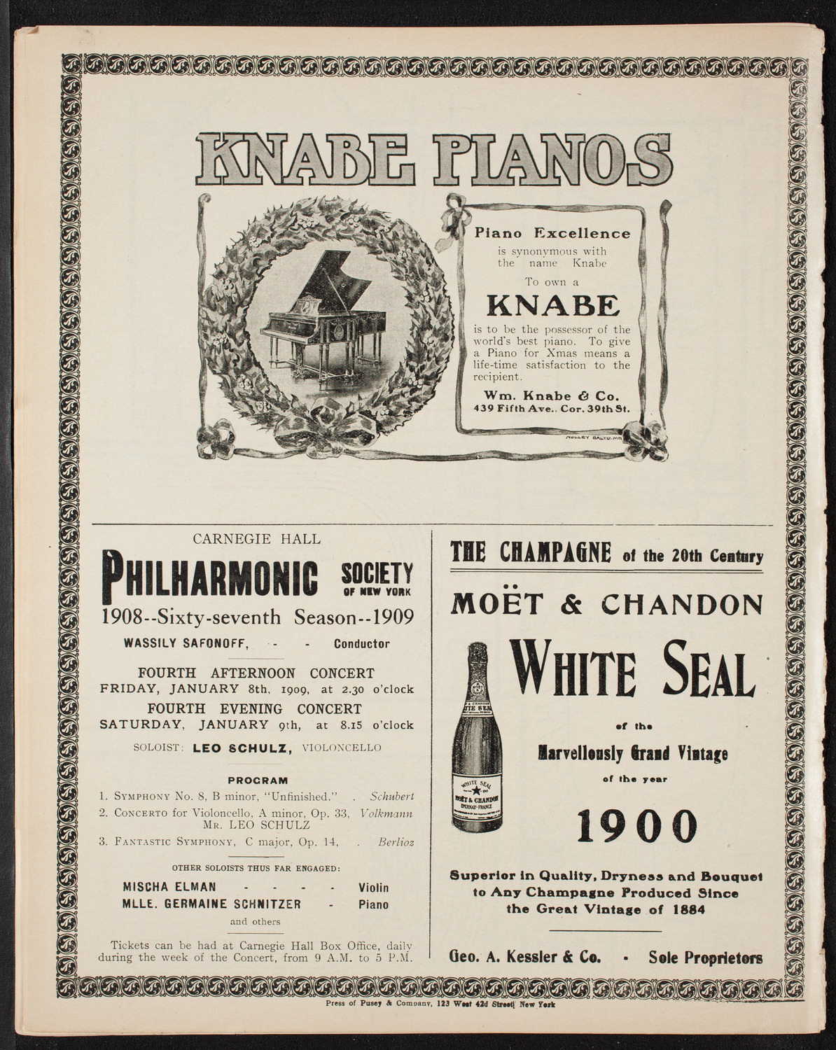 Oratorio Society of New York, December 26, 1908, program page 14