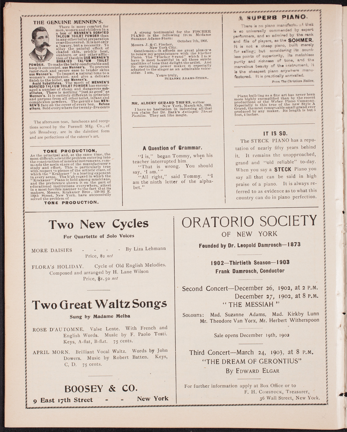 Philadelphia Orchestra, November 26, 1902, program page 10