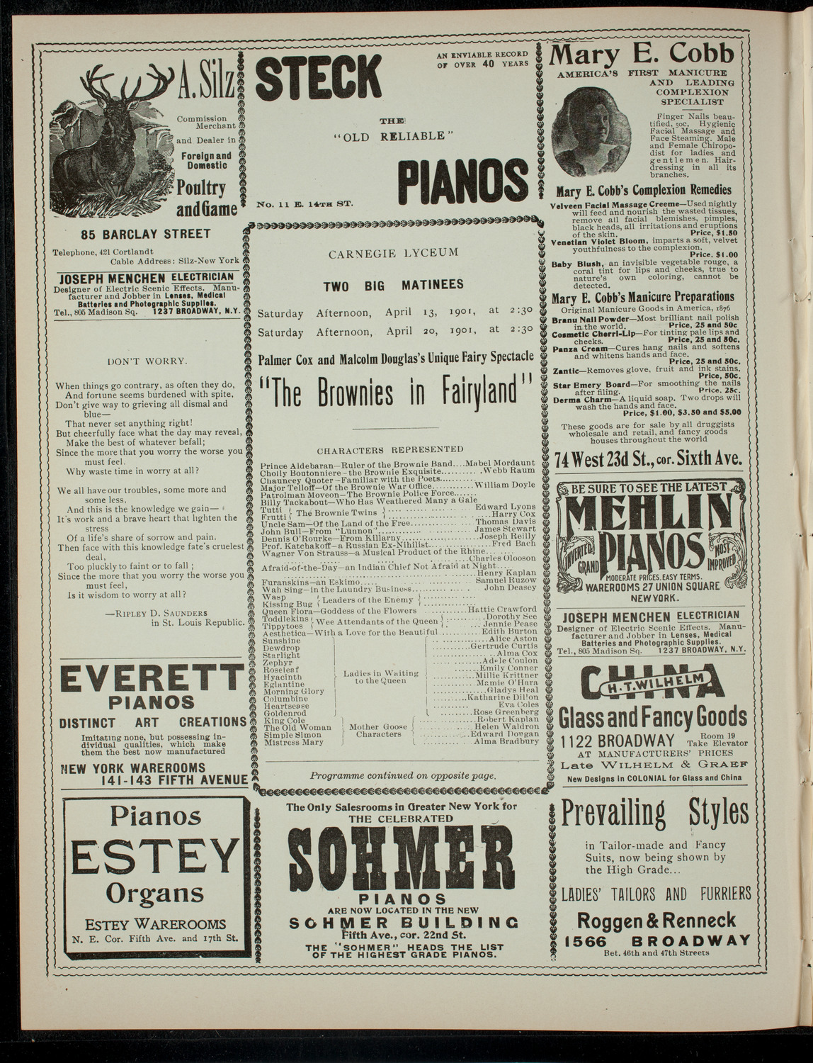 The Children's Theatre, April 13, 1901, program page 2