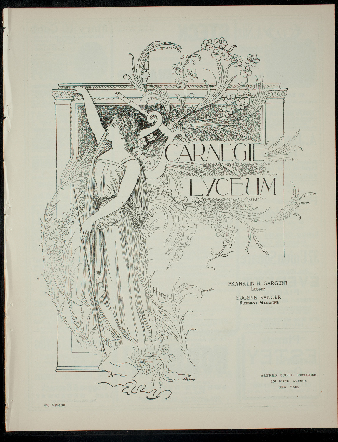 The Columbia University Musical Society, February 19, 1901, program page 1