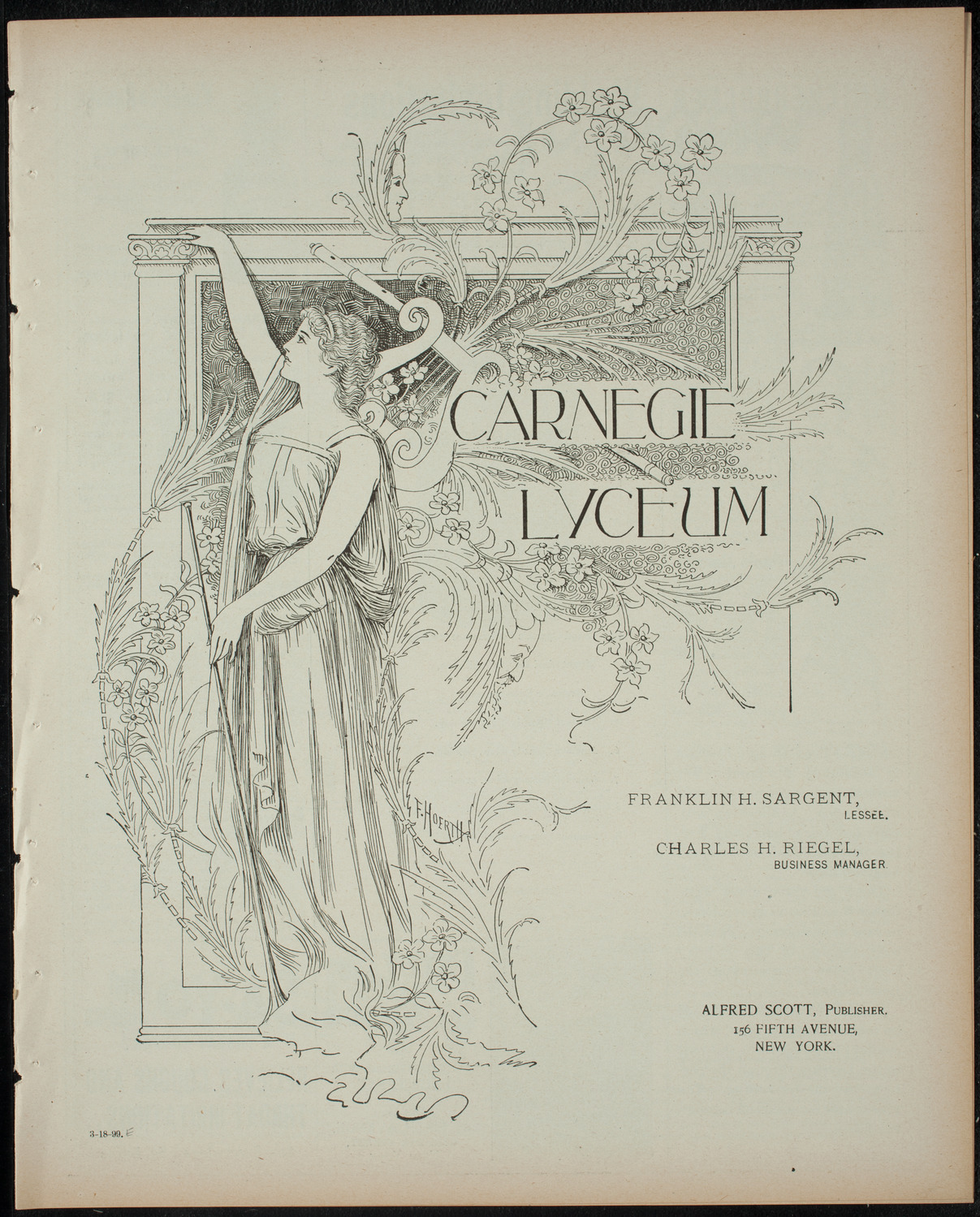 Comparative Literature Society Saturday Morning Conference, March 18, 1899, program page 1