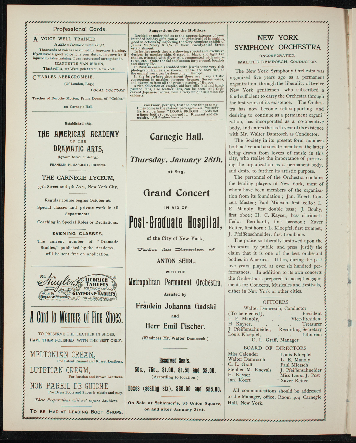 Rutgers College Glee and Mandolin Club, January 14, 1897, program page 2