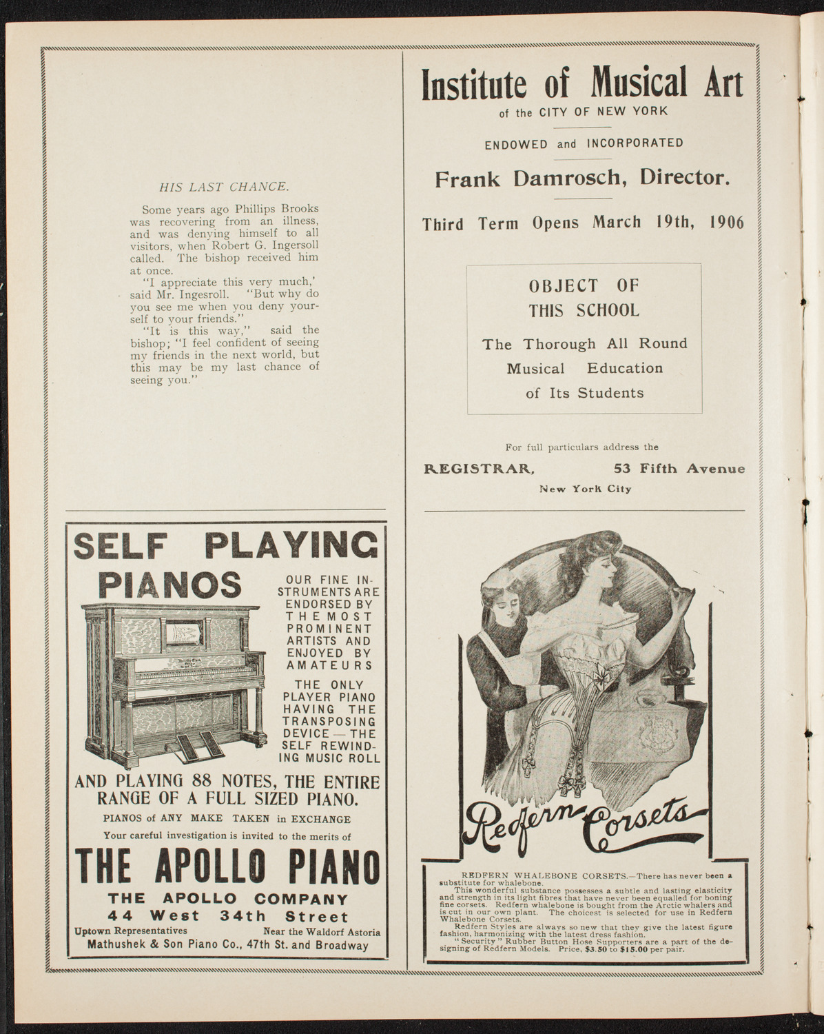 Graduation: College of St. Francis Xavier, June 18, 1906, program page 2