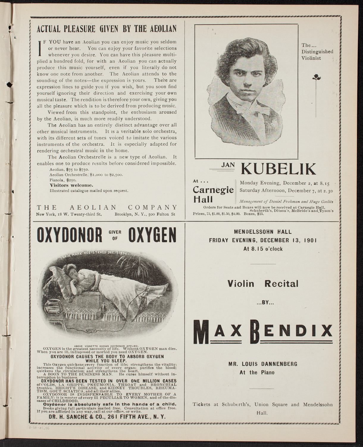 Benefit: St. Mark's Hospital, November 30, 1901, program page 9