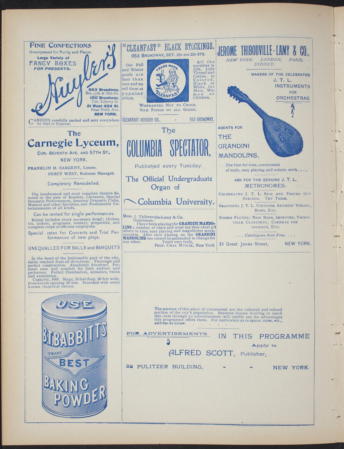 Columbia College Musical Society, February 19, 1897, program page 4