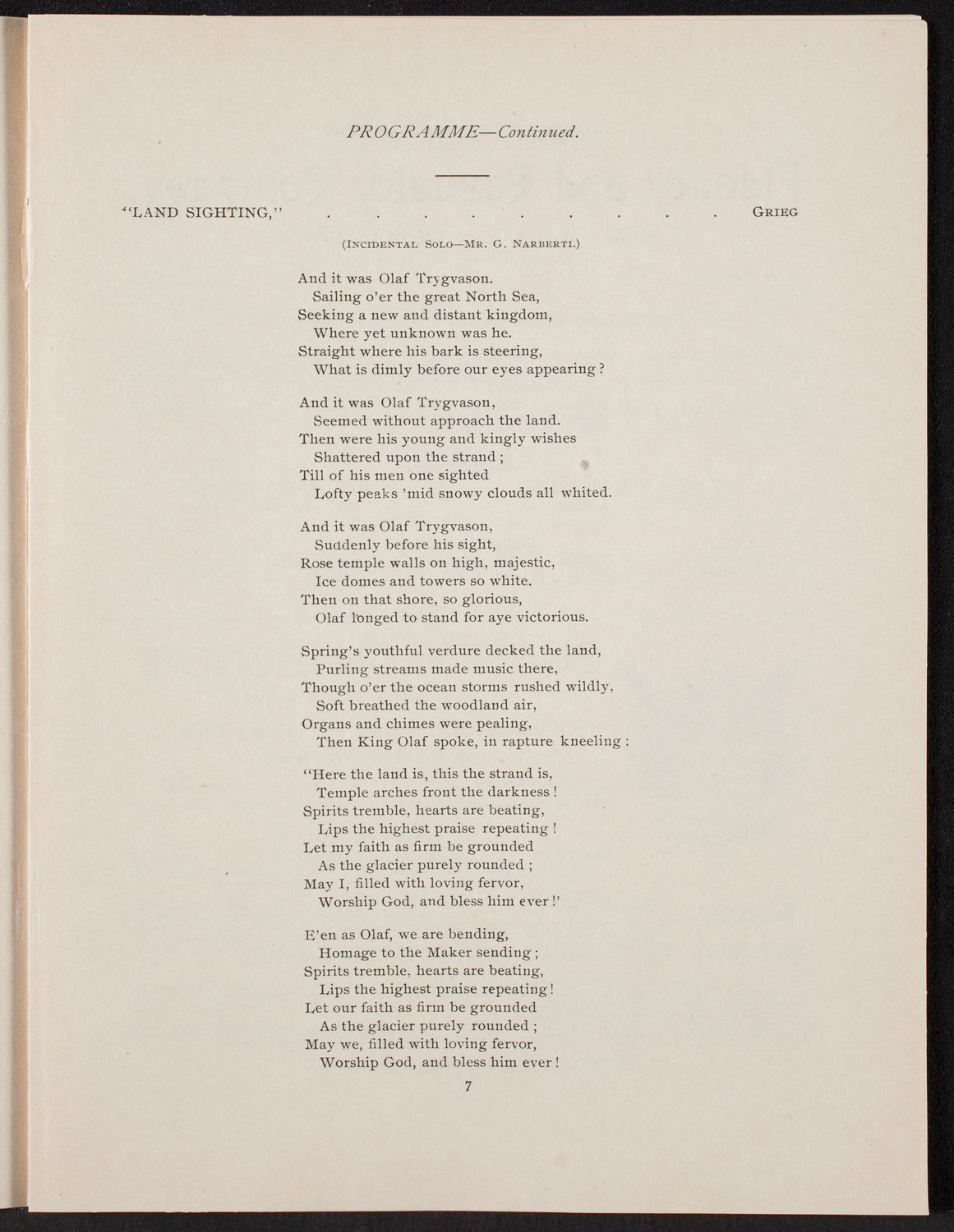 New York Banks' Glee Club, May 21, 1892, program page 8