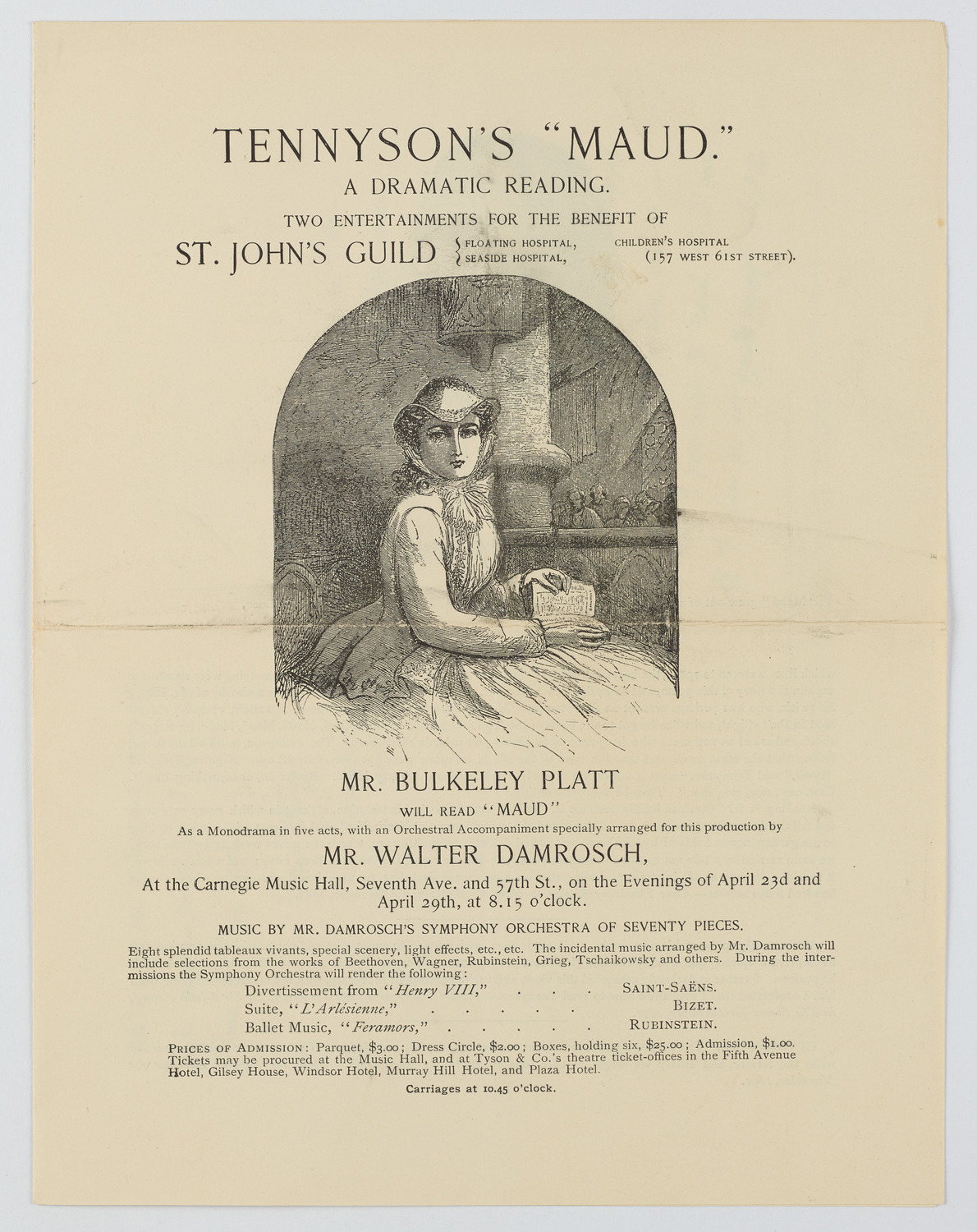 Tennyson's "Maud", April 23, 1892