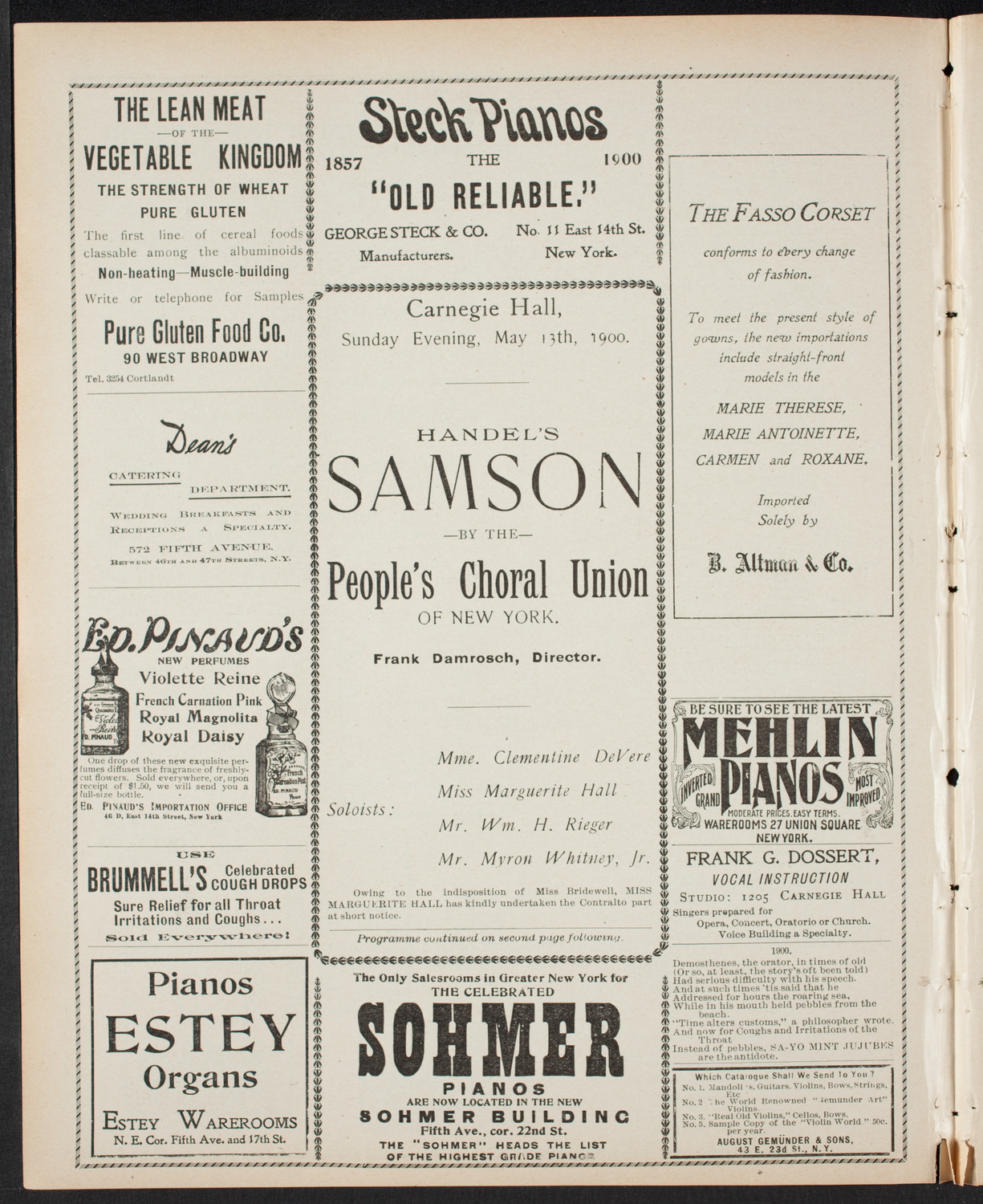 People's Choral Union, May 13, 1900, program page 4
