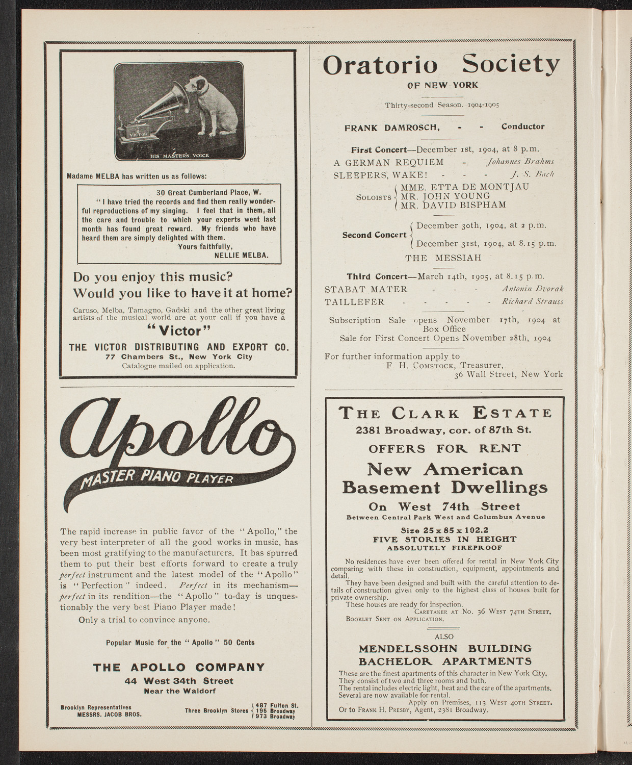 New York Banks' Glee Club, November 29, 1904, program page 2