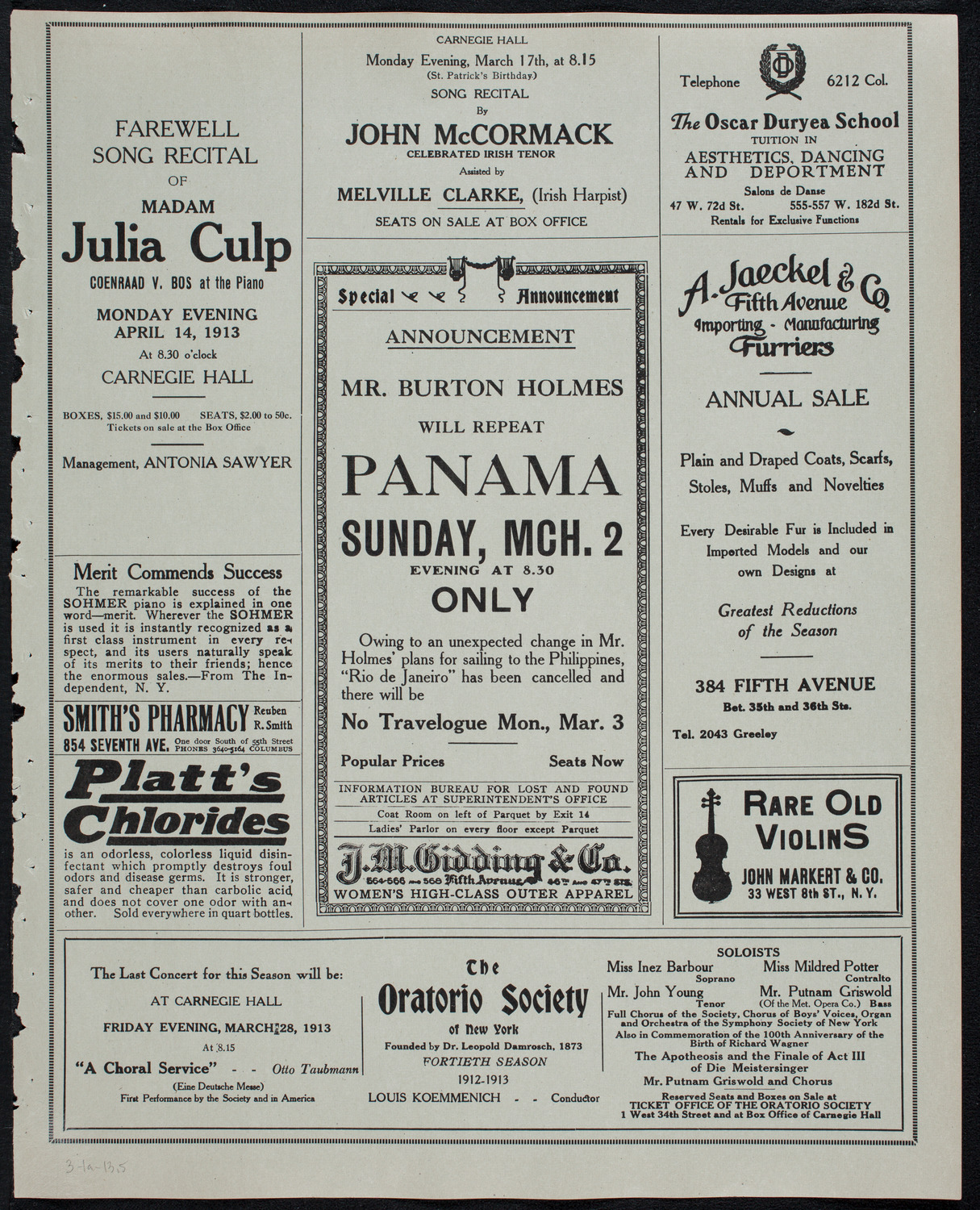 Symphony Concert for Young People, March 1, 1913, program page 9