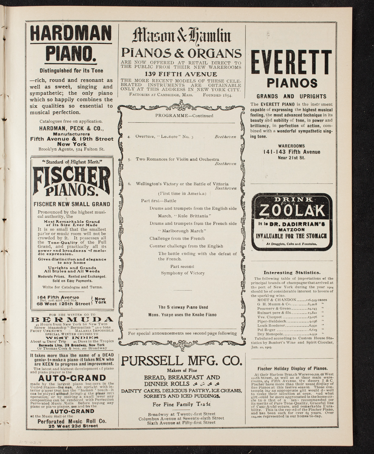 New York Symphony Orchestra, February 5, 1905, program page 7
