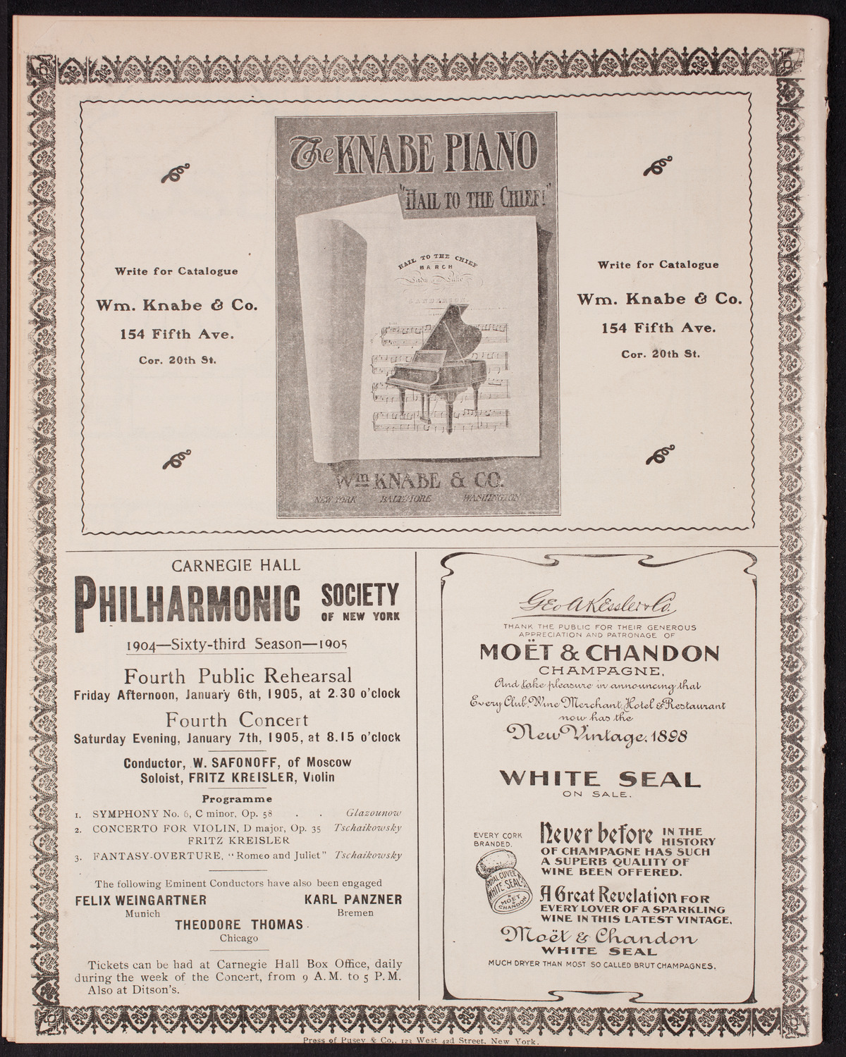 New York Symphony Orchestra, December 18, 1904, program page 12