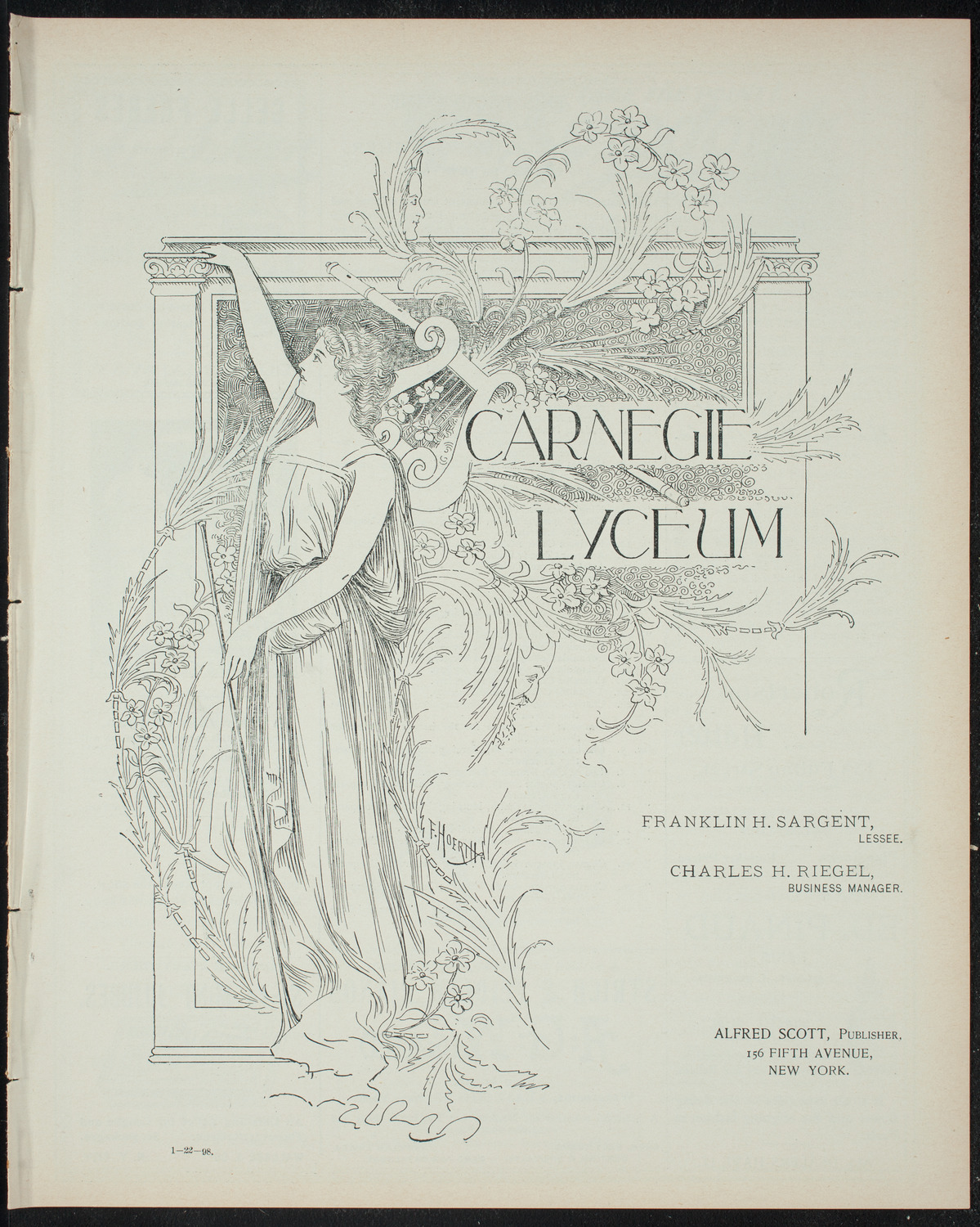 Club "Las Dos Banderas": Benefit for Wounded Cubans, January 22, 1898, program page 1