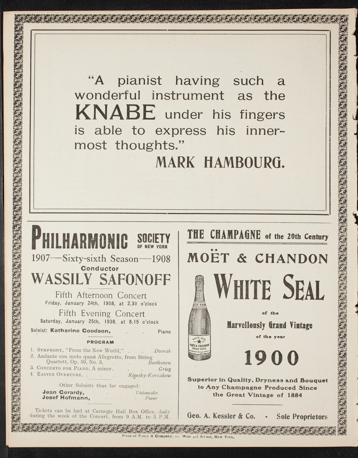People's Symphony Concert, January 10, 1908, program page 12