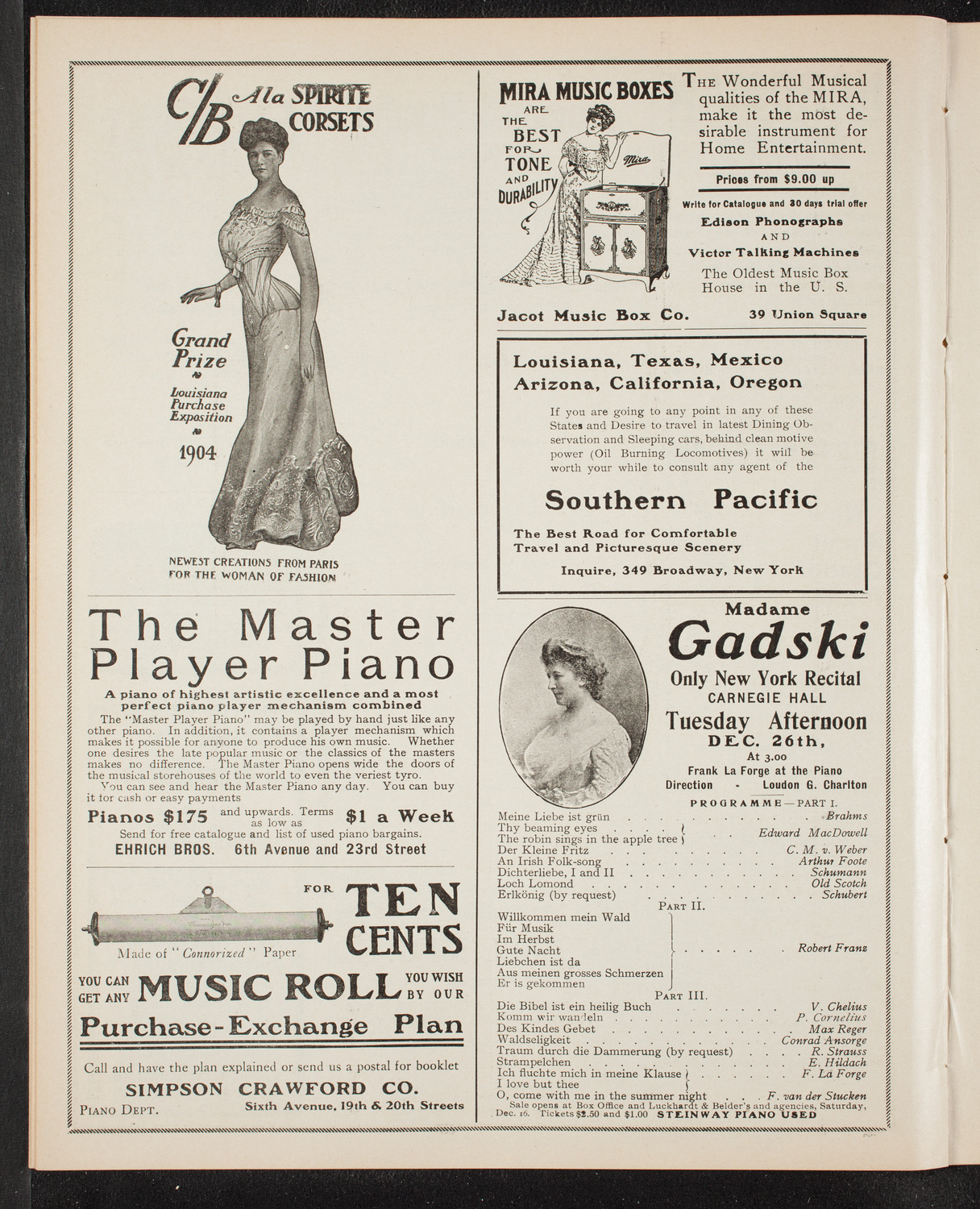 New York Philharmonic, December 16, 1905, program page 8