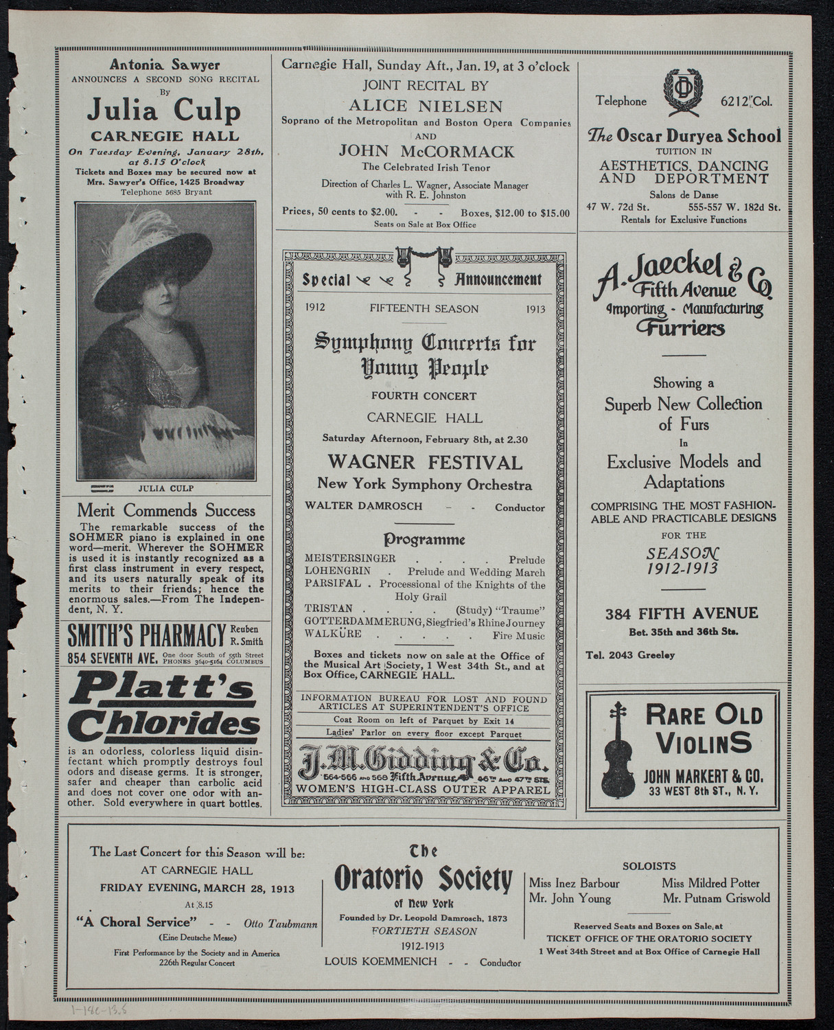 Russian Symphony Society of New York, January 18, 1913, program page 9