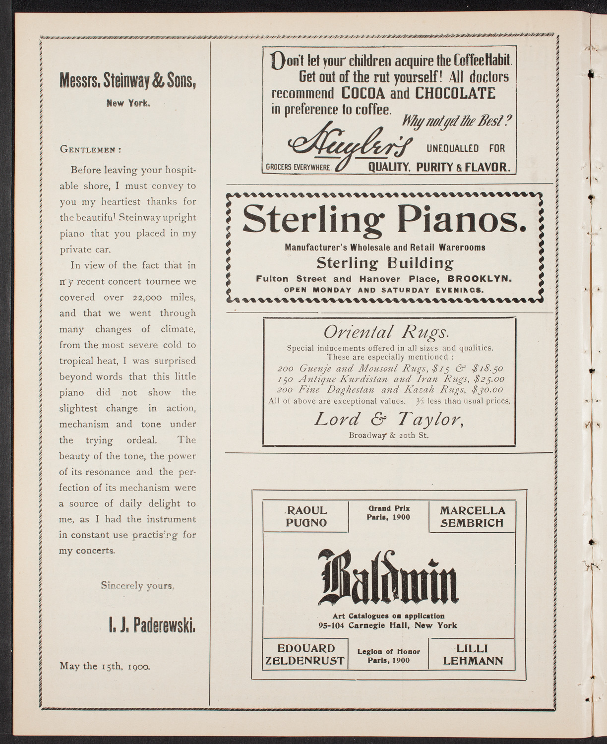 Wetzler Symphony Orchestra, February 24, 1903, program page 4