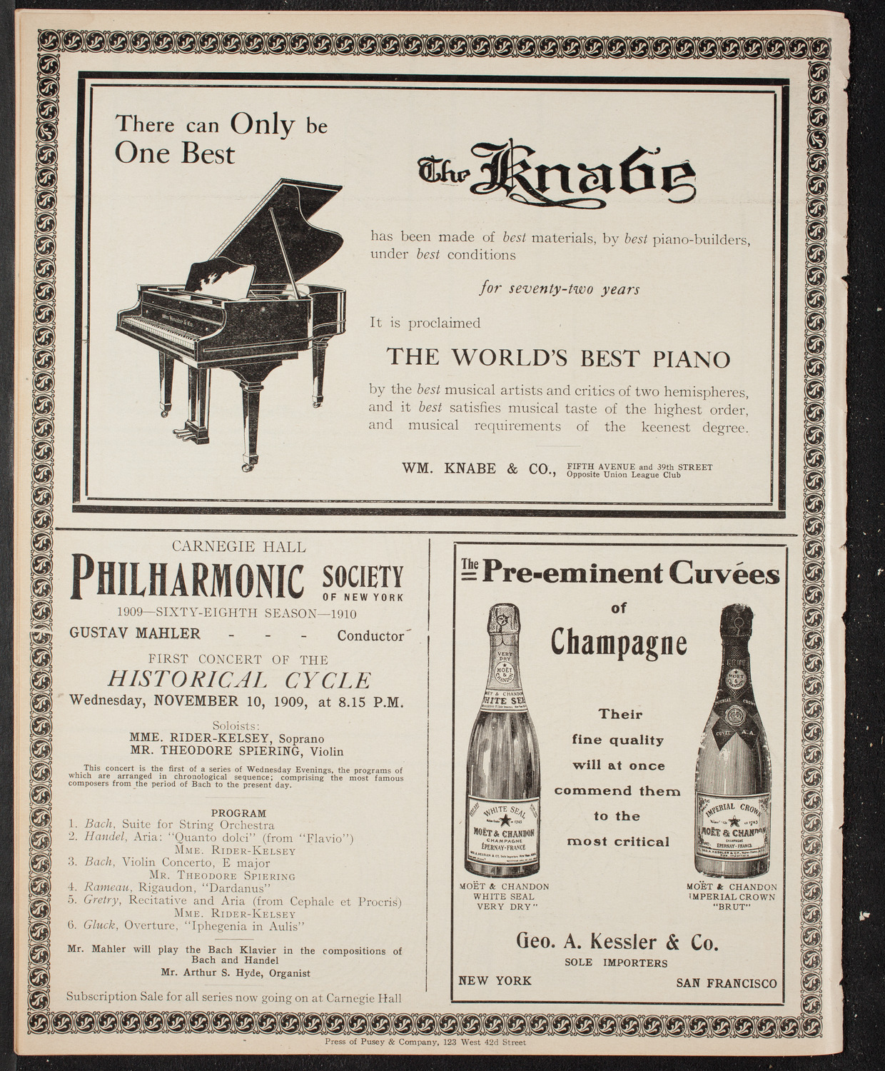 Ernestine Schumann-Heink, Mezzo-Soprano, November 6, 1909, program page 12