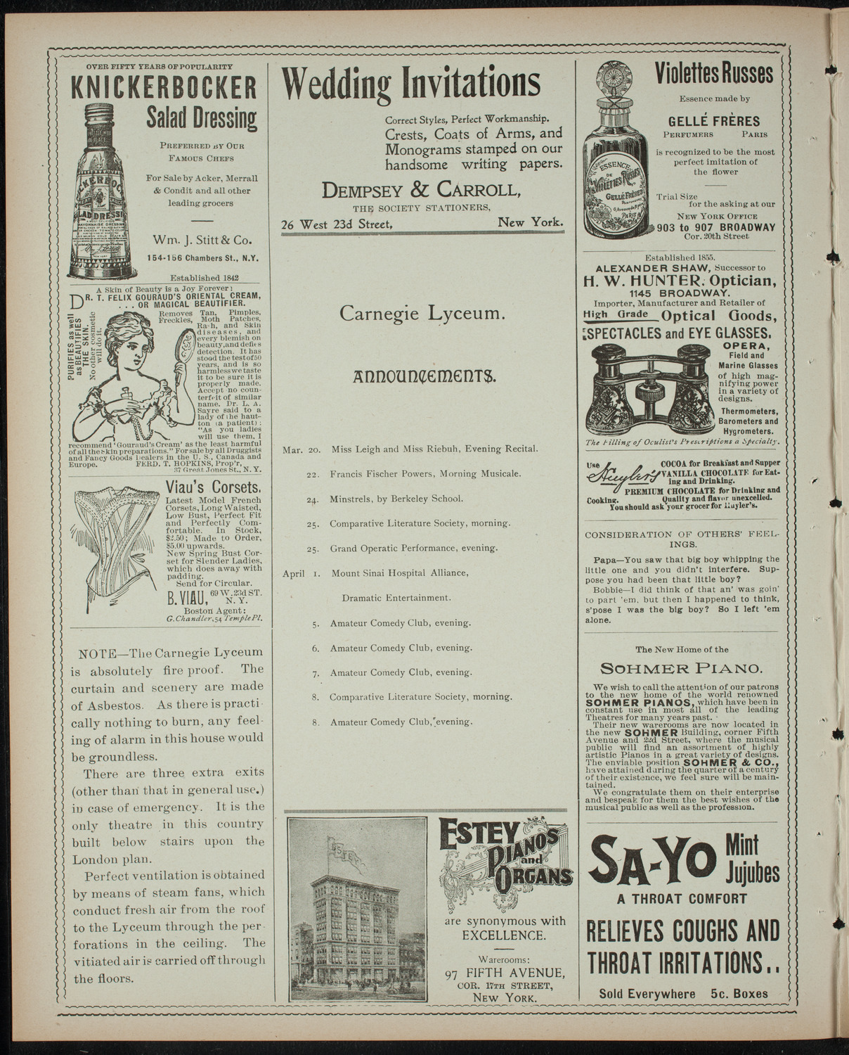 Comparative Literature Society Saturday Morning Conference, March 18, 1899, program page 2