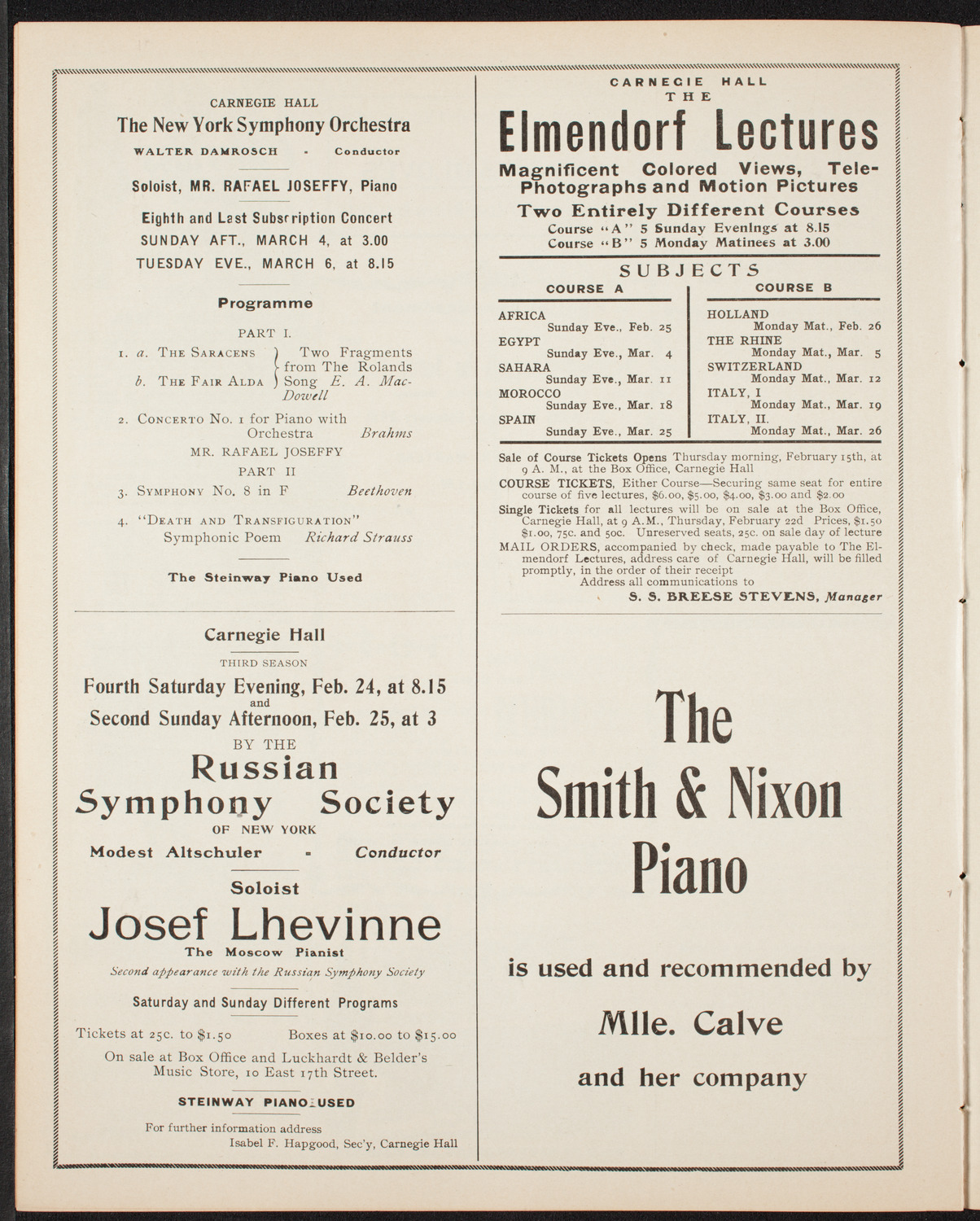 Emma Calvé, Soprano, and Her Company, February 22, 1906, program page 10