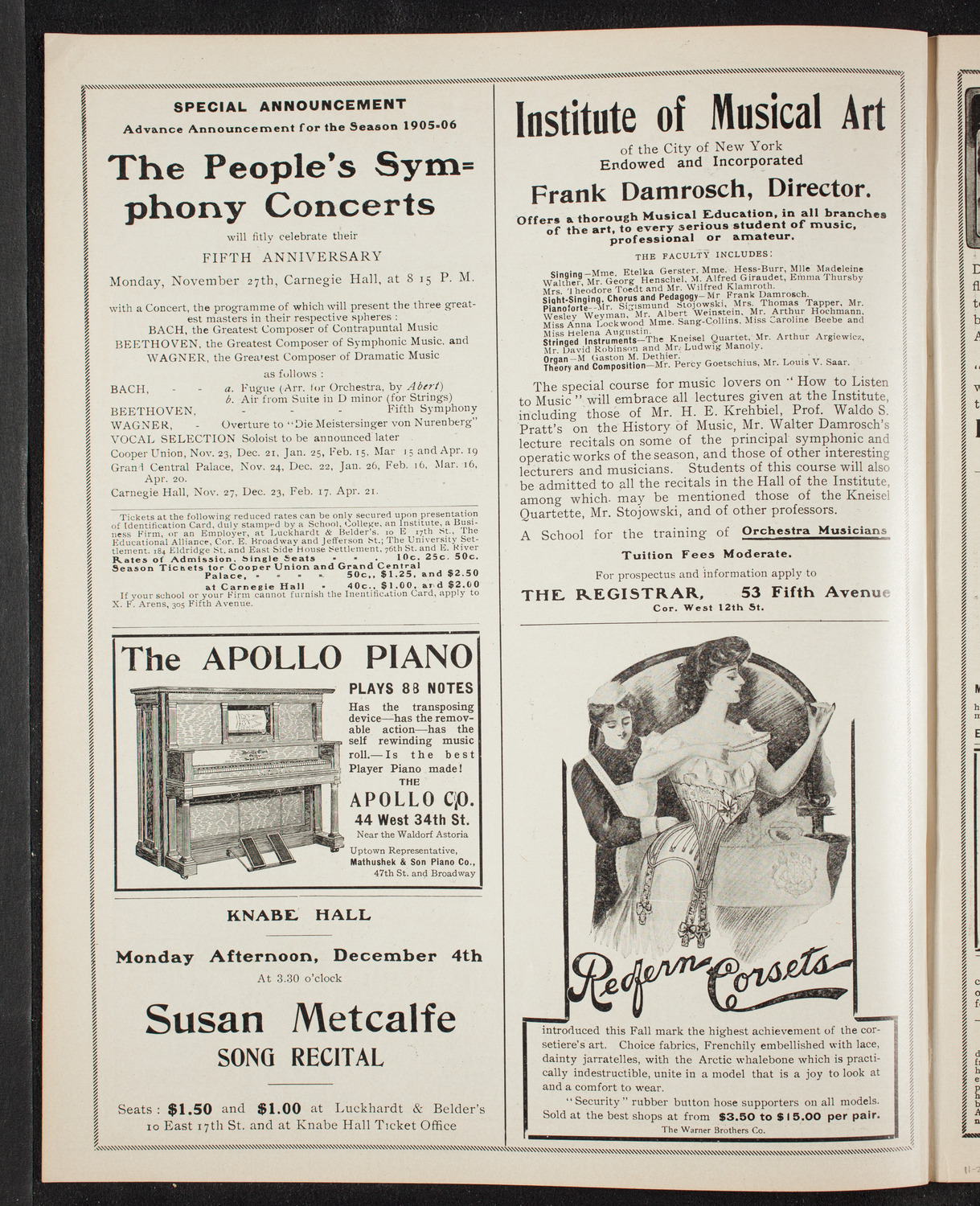 Benefit: St. Mark's Hospital, November 25, 1905, program page 2