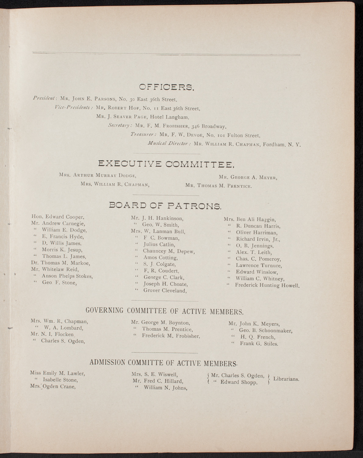 Metropolitan Musical Society, April 26, 1892, program page 9