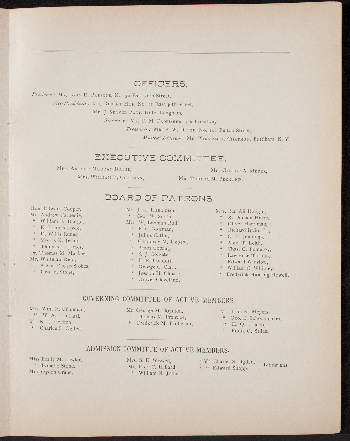 Metropolitan Musical Society, April 26, 1892, program page 9
