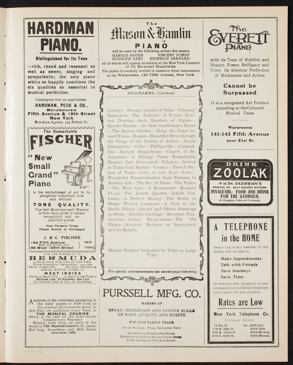 Elmendorf Lecture: Africa, February 25, 1906, program page 7