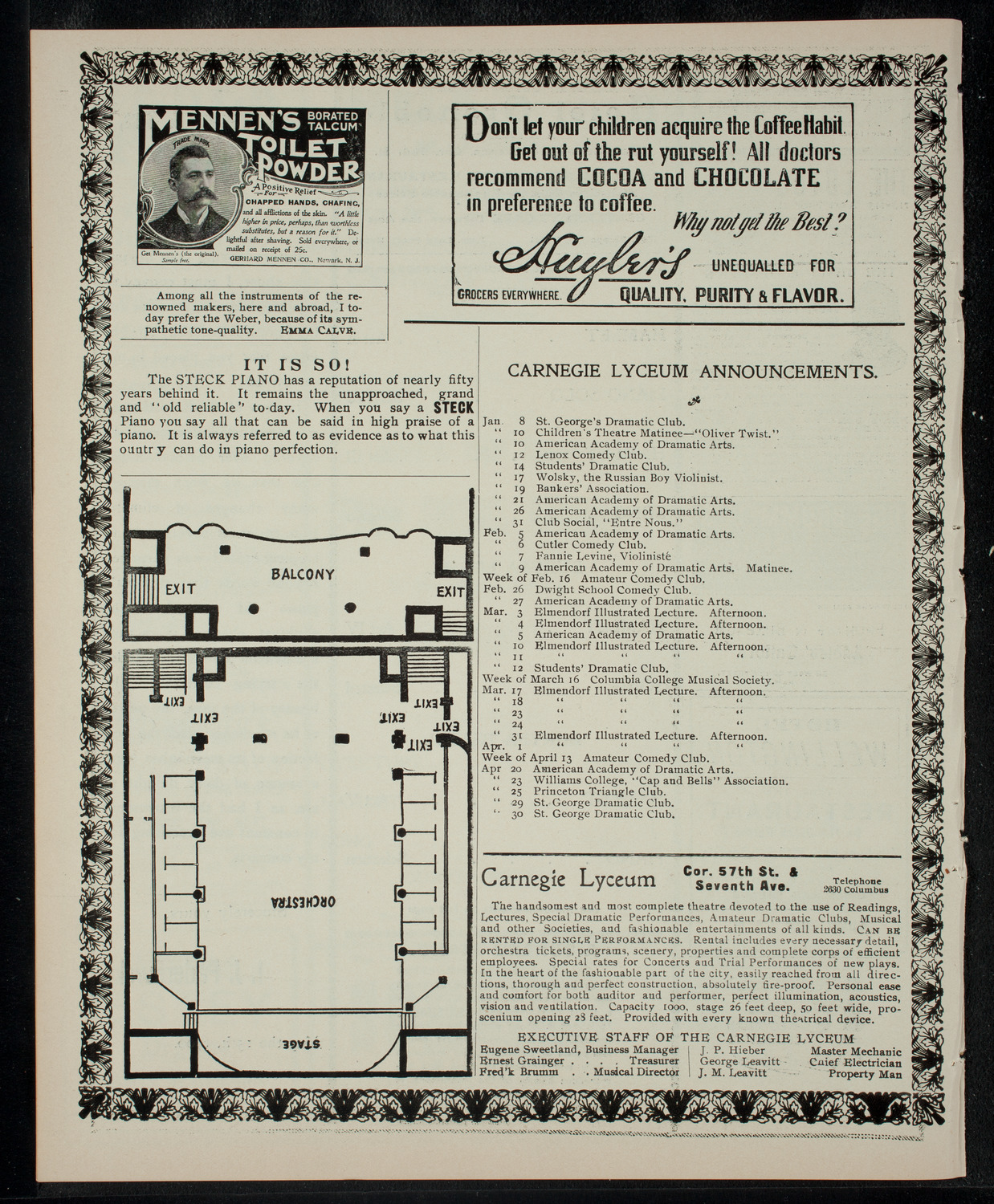 Jennie Folsom Morrill in Her Stage Version of "Hamlet", January 6, 1903, program page 4